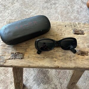 VINTAGE RALPH LAUREN SUNGLASSES / BLACK / OVAL